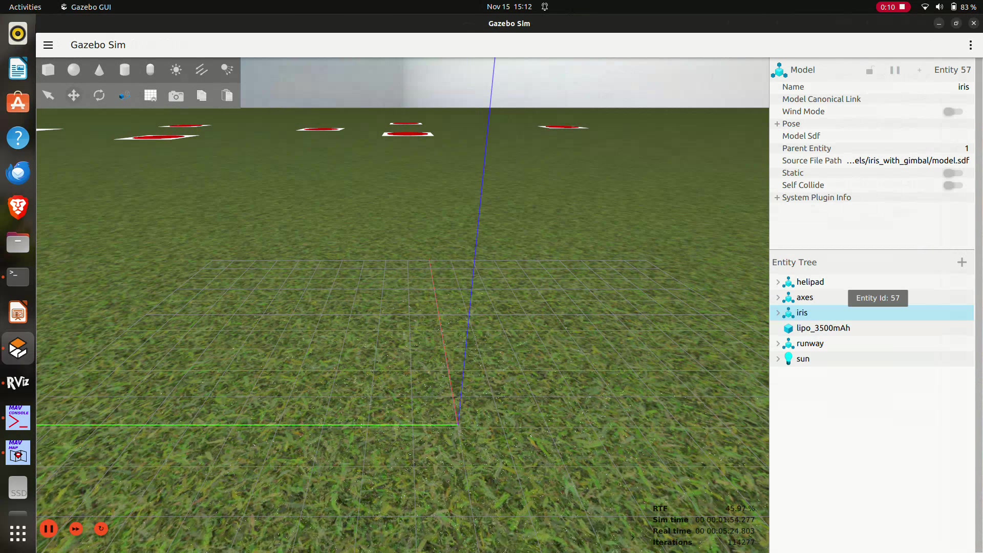 Drone executing slalom curve maneuvers in simulated airspace