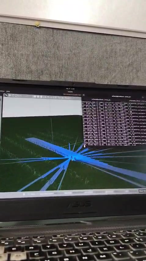 Agricultural ground robot navigating autonomously between crop rows